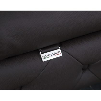 GUF 970 Sofa with Loveseat - Brown, Genuine Italian Leather