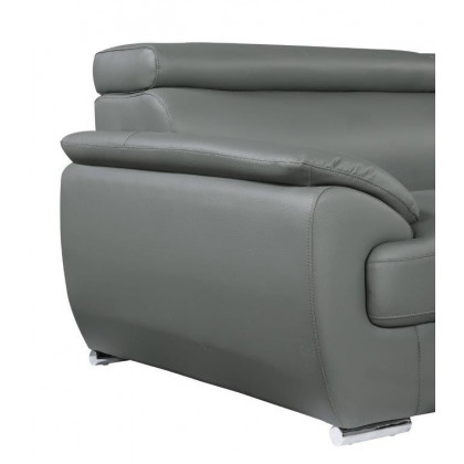 GUF 4571 Loveseat - Gray, Leather Match