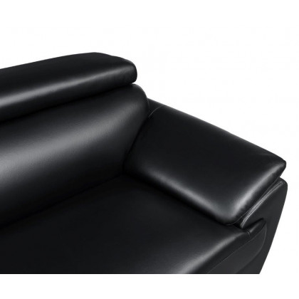 GUF 4571 Loveseat - Black, Leather Match