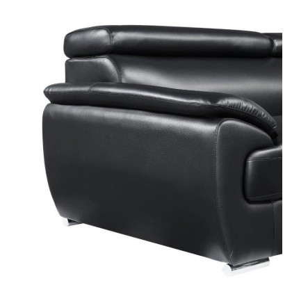 GUF 4571 Loveseat - Black, Leather Match