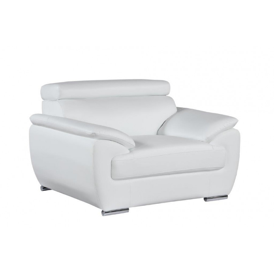 GUF 4571 Armchair - White, Leather Match