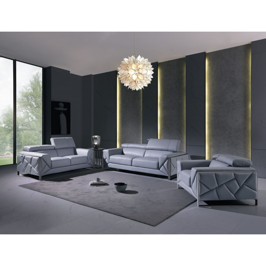 GUF 903 Sofa Set - Light Blue, Genuine Italian Leather