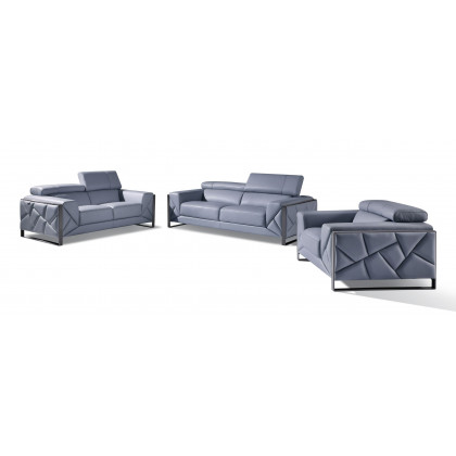 GUF 903 Sofa Set - Light Blue, Genuine Italian Leather