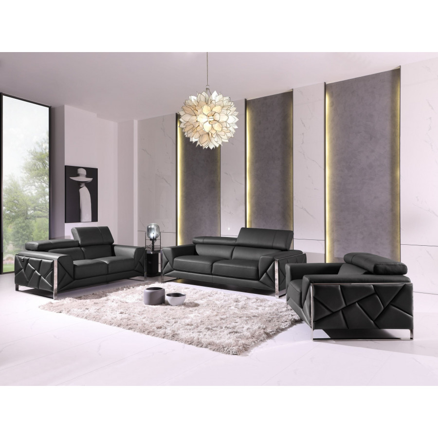GUF 903 Sofa Set - Dark Gray, Genuine Italian Leather