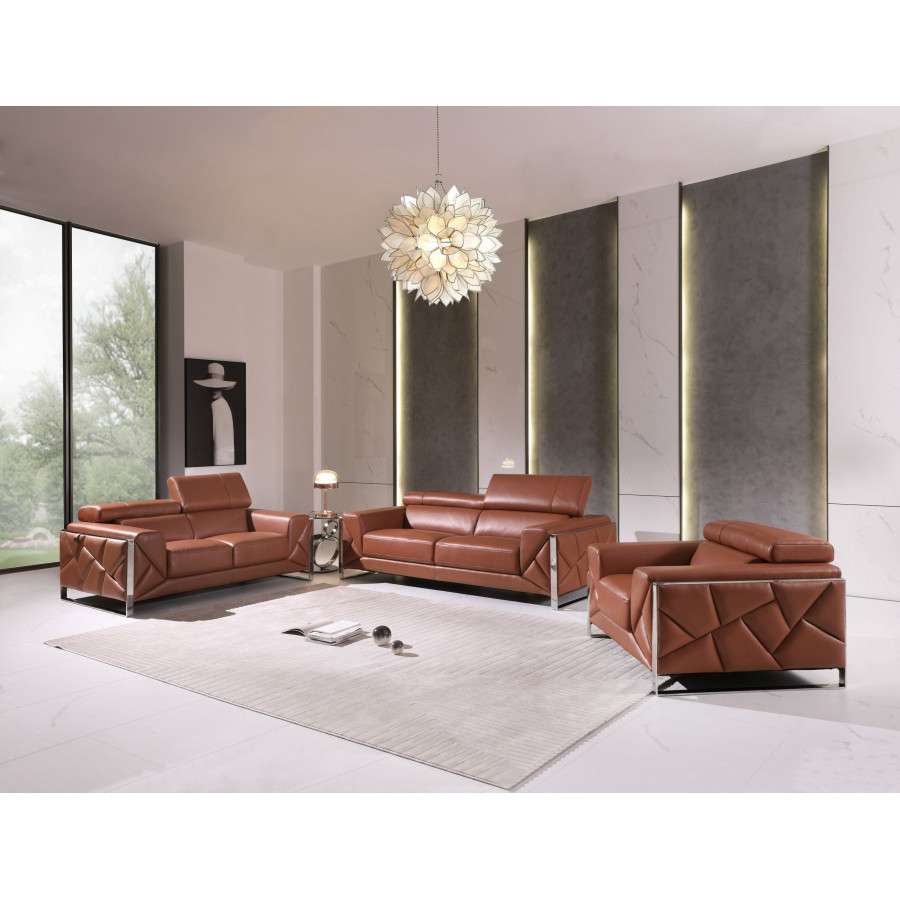 GUF 903 Sofa Set - Camel, Genuine Italian Leather