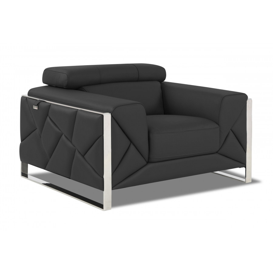 GUF 903 Armchair - Dark Gray, Genuine Italian Leather