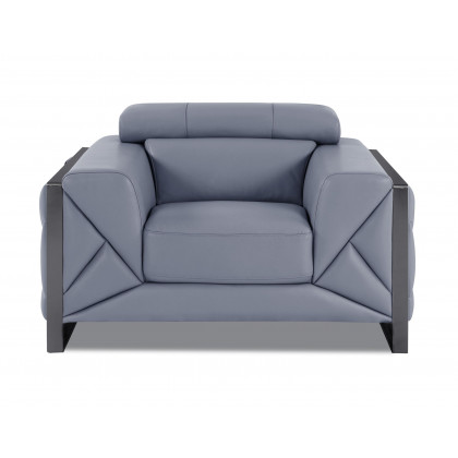GUF 903 Armchair - Light Blue, Genuine Italian Leather