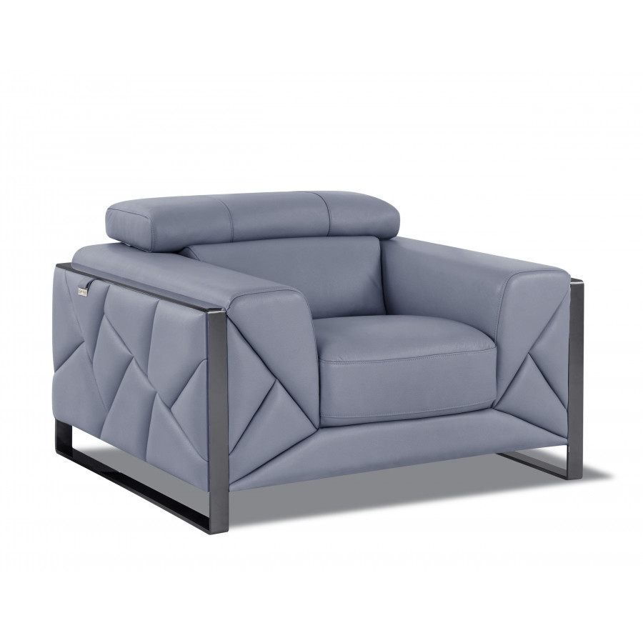 GUF 903 Armchair - Light Blue, Genuine Italian Leather