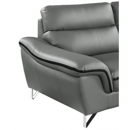 GUF 168 Armchair - Gray, Leather Match