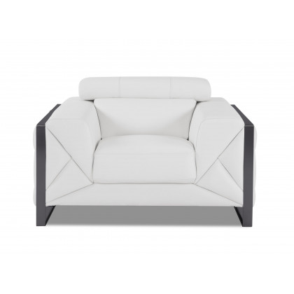 GUF 903 Armchair - White, Genuine Italian Leather