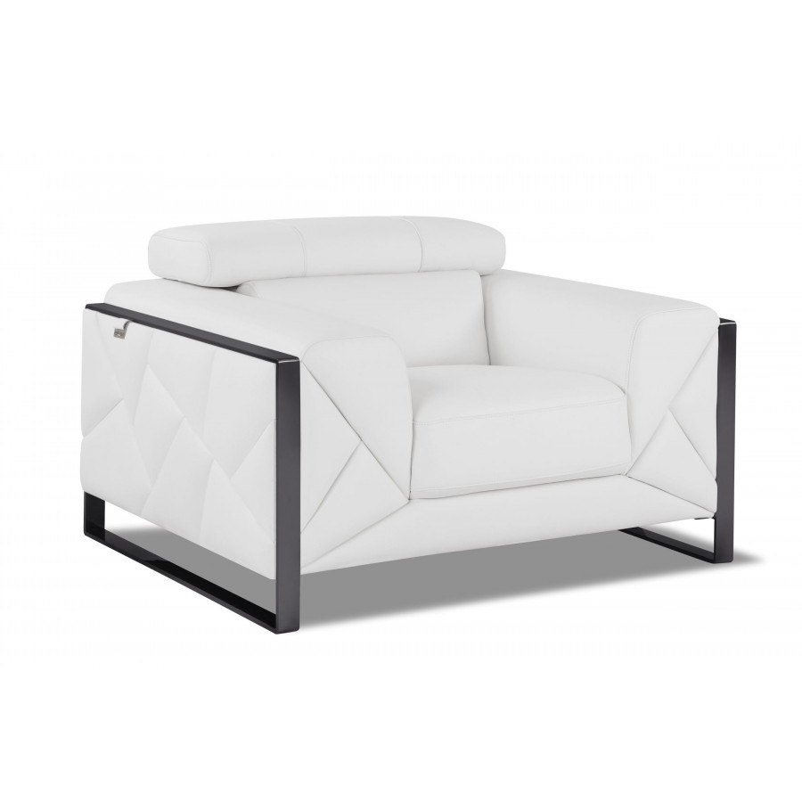 GUF 903 Armchair - White, Genuine Italian Leather
