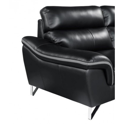 GUF 168 Loveseat - Black, Leather Match