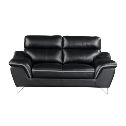 GUF 168 Loveseat - Black, Leather Match