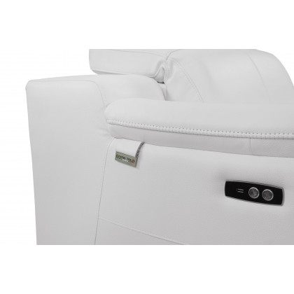 GUF 9762 Power Reclining Sofa with Loveseat - White, Genuine Italian Leather