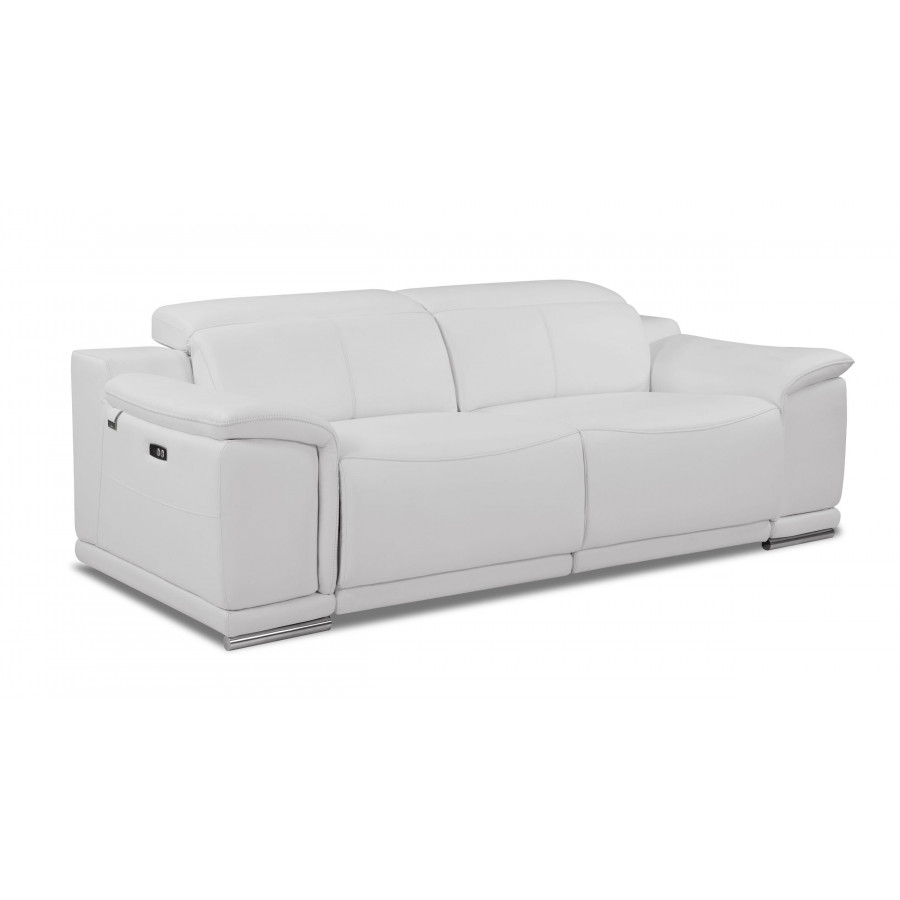 GUF 9762 Power Reclining Sofa - White, Genuine Italian Leather
