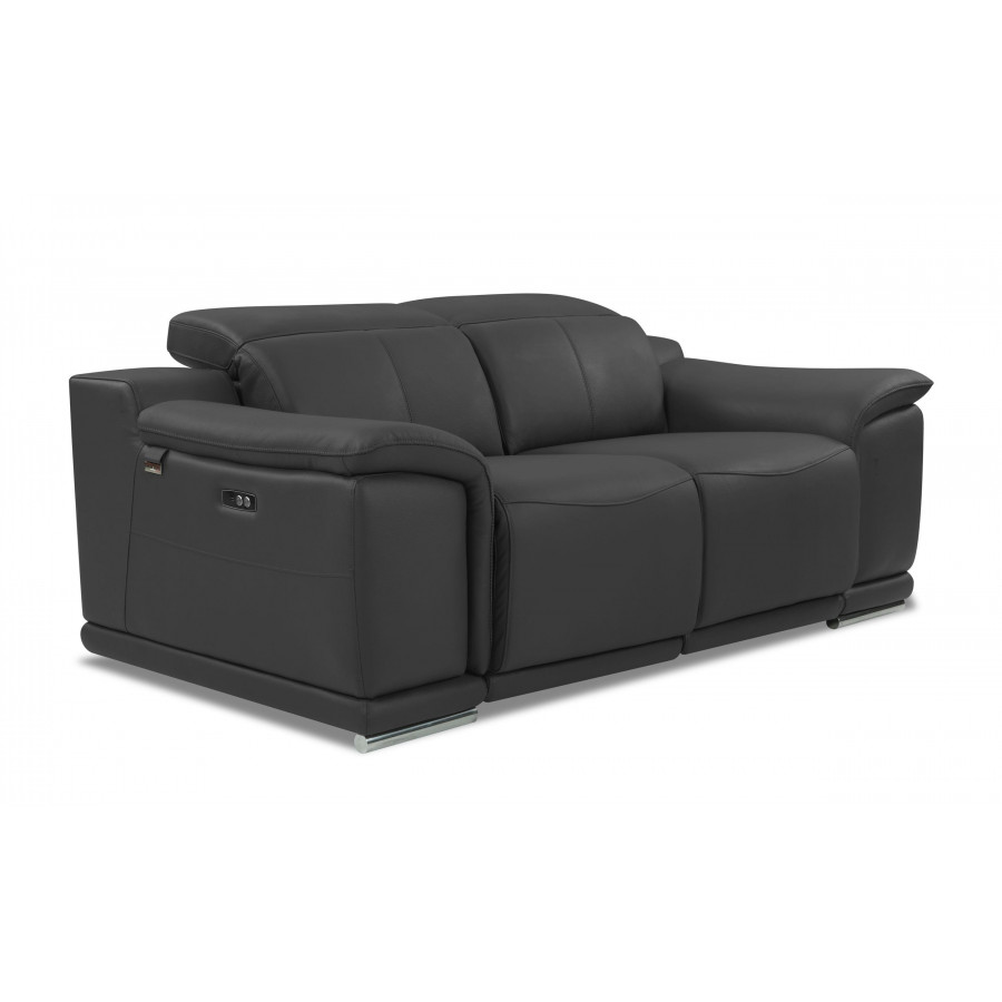 GUF 9762 Power Reclining Loveseat - Dark Gray, Genuine Italian Leather