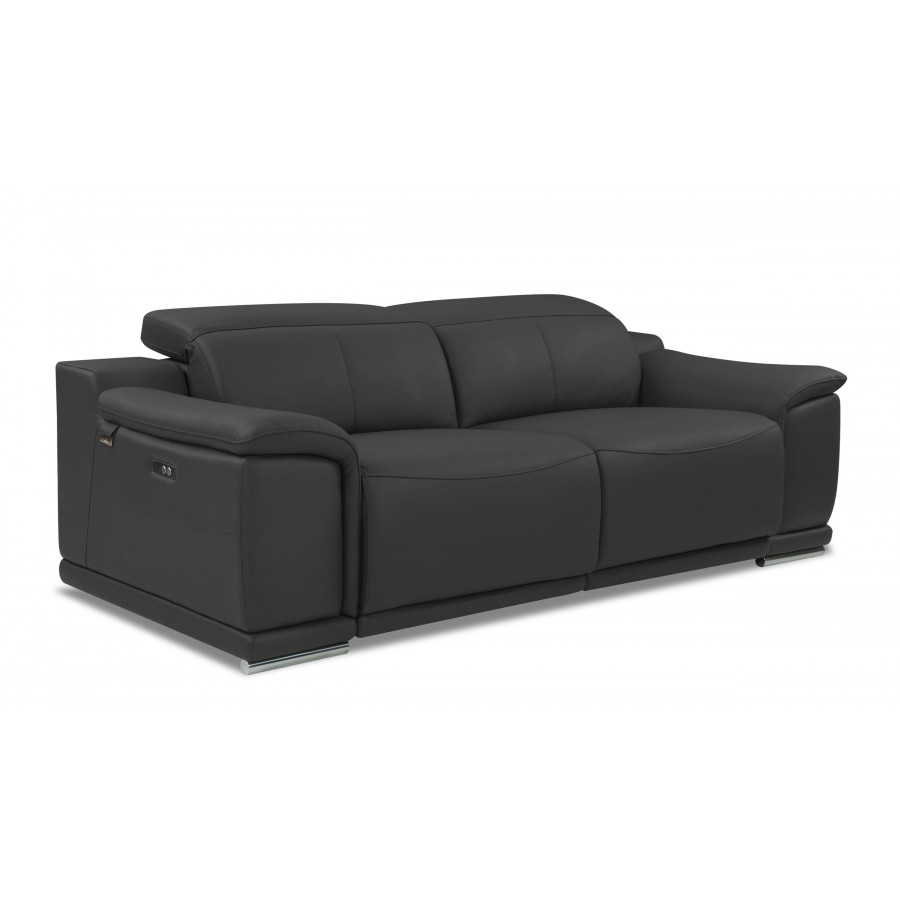 GUF 9762 Power Reclining Sofa - Dark Gray, Genuine Italian Leather