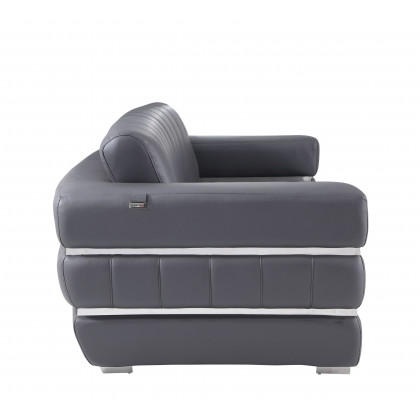GUF 904 Sofa with Loveseat - Dark Gray, Genuine Leather