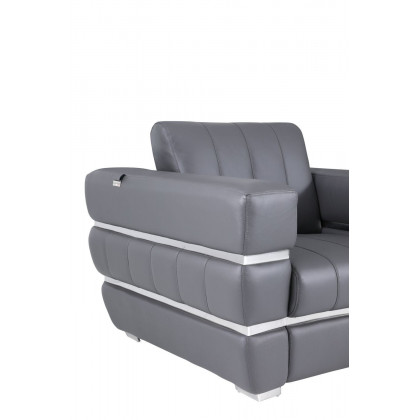 GUF 904 Armchair - Dark Gray, Genuine Leather