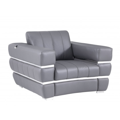 GUF 904 Sofa Set - Dark Gray, Genuine Leather