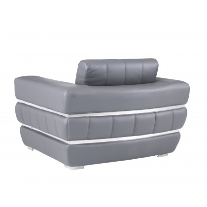 GUF 904 Sofa Set - Dark Gray, Genuine Leather