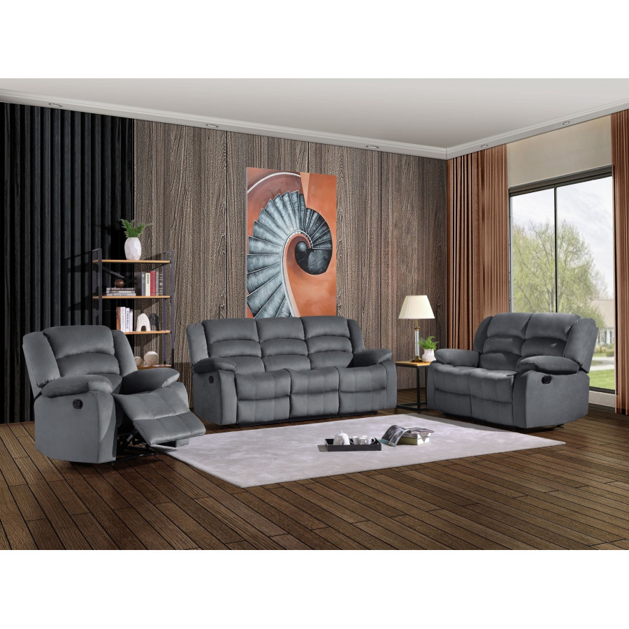 GUF 9824 Sofa Set - Gray, Microfiber
