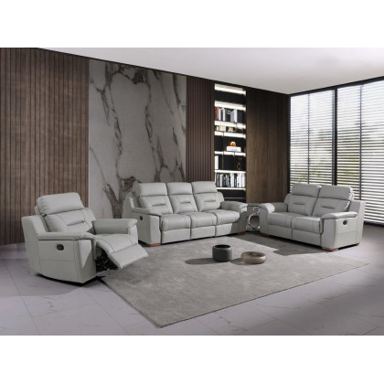 GUF 9408 Sofa Set - Gray, Leather Gel/Match