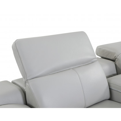 GUF 9762 3 Power Reclining 6pc Sectional with 1 Console - Gray, Genuine Italian Leather
