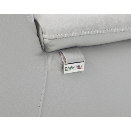 GUF 9762 3 Power Reclining 5pc Sectional - Light Gray, Genuine Italian Leather