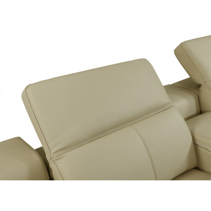 GUF 9762 3 Power Reclining 6pc Sectional with 1 Console - Beige, Genuine Italian Leather