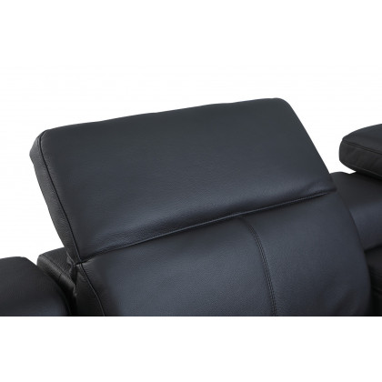 GUF 9762 3 Power Reclining 6pc Sectional with 1 Console - Black, Genuine Italian Leather