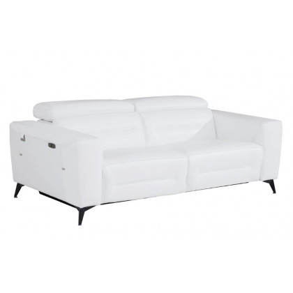 GUF 989 Power Reclining Sofa with Loveseat - White, Genuine Italian Leather
