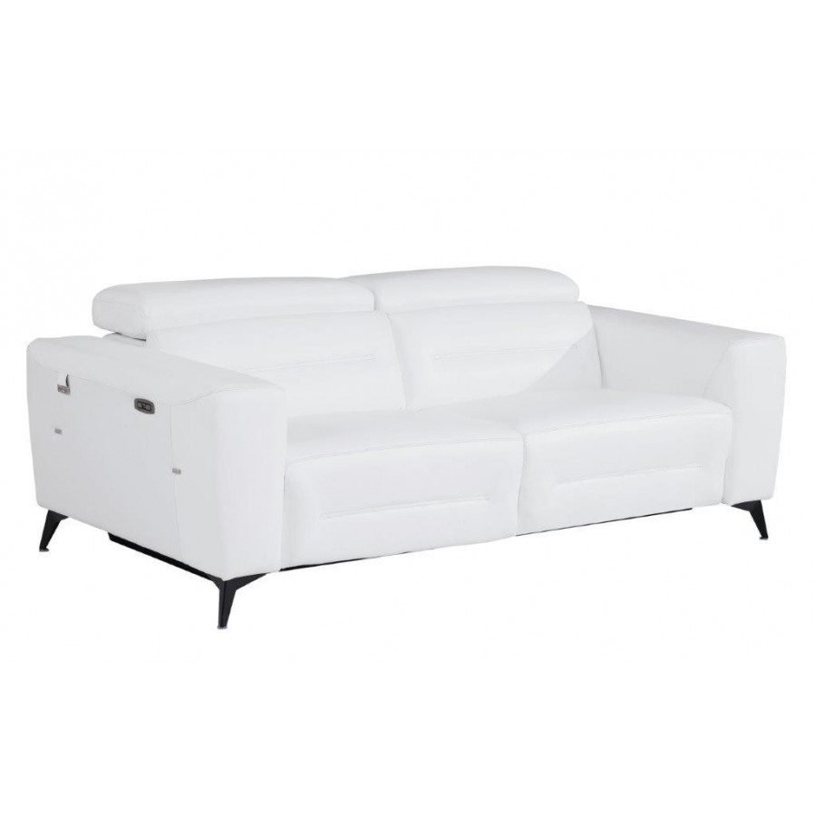 GUF 989 Power Reclining Sofa - White, Genuine Italian Leather