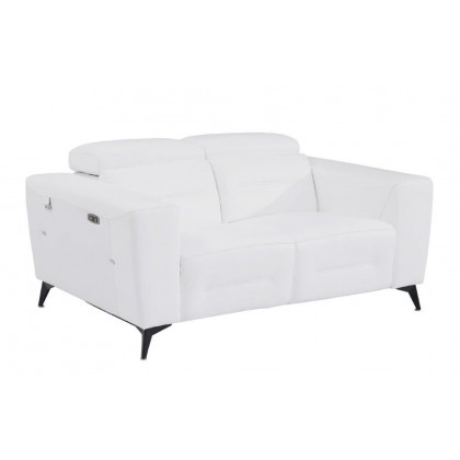 GUF 989 Power Reclining Sofa with Loveseat - White, Genuine Italian Leather