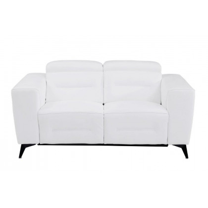 GUF 989 Power Reclining Sofa with Loveseat - White, Genuine Italian Leather