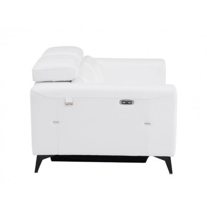 GUF 989 Power Reclining Sofa with Loveseat - White, Genuine Italian Leather