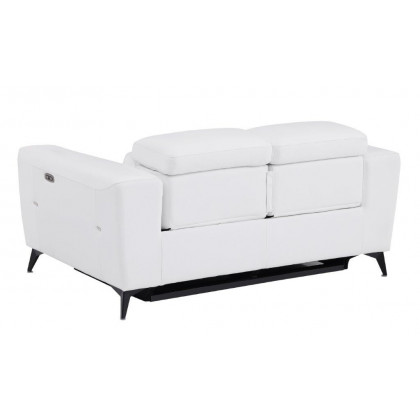 GUF 989 Power Reclining Sofa with Loveseat - White, Genuine Italian Leather
