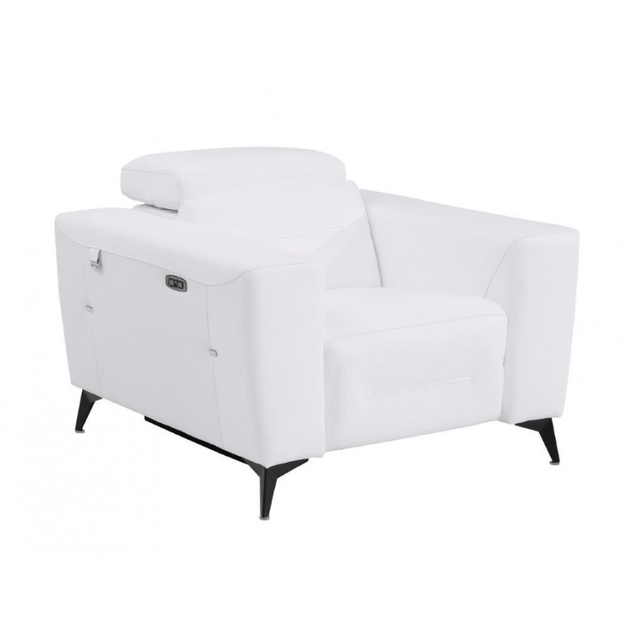 GUF 989 Reclining Chair - White, Genuine Italian Leather