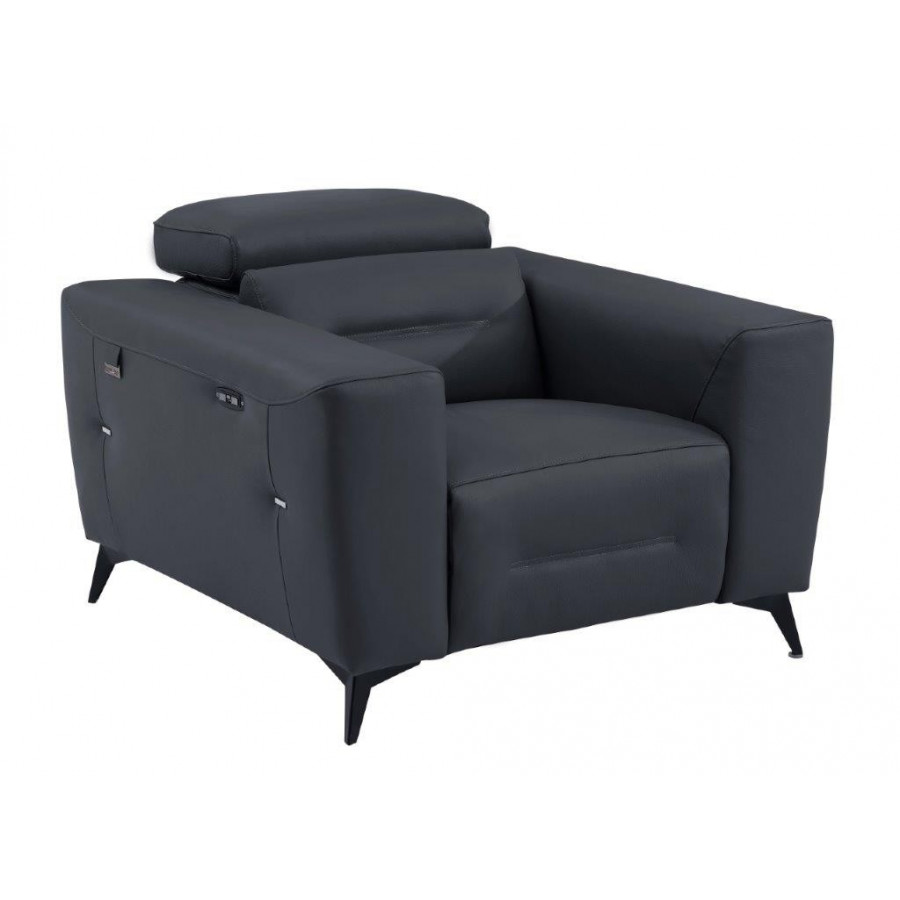 GUF 989 Power Reclining Chair - Dark Gray, Leather
