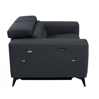 GUF 989 Power Reclining Loveseat - Dark Gray, Leather