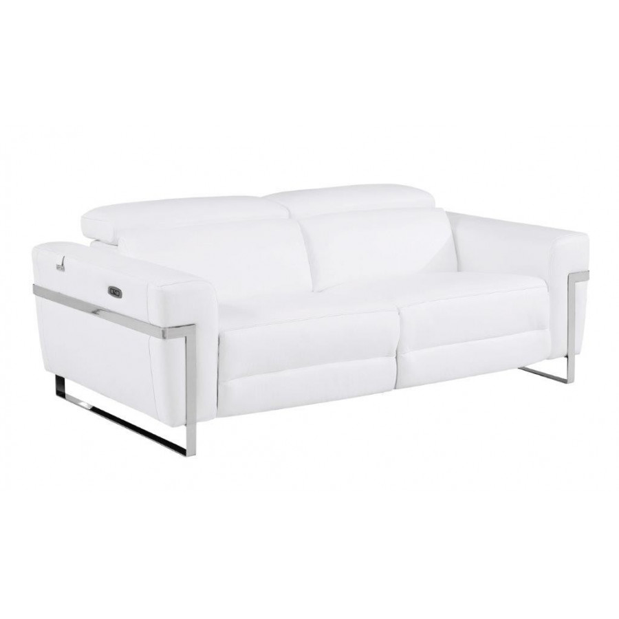 GUF 990 Power Reclining Loveseat - White, Genuine Italian Leather