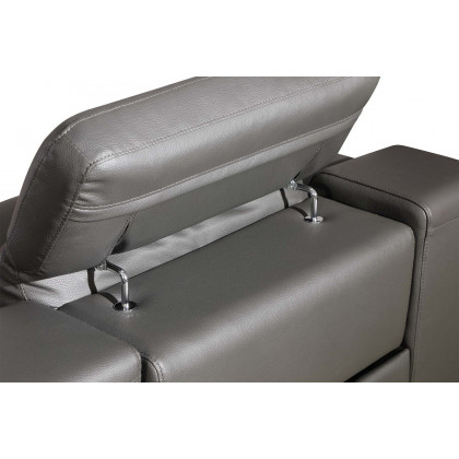 GUF 9762 3 Power Reclining 6pc Sectional with 1 Console - Dark Gray, Genuine Italian Leather