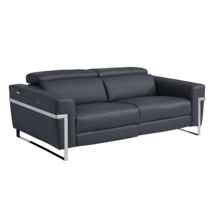 GUF 990 Reclining Sofa with Loveseat - Dark Gray, Leather