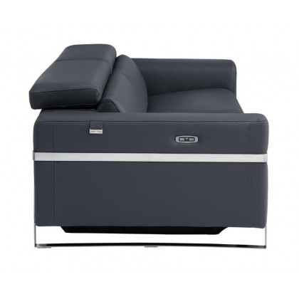 GUF 990 Reclining Sofa with Loveseat - Dark Gray, Leather