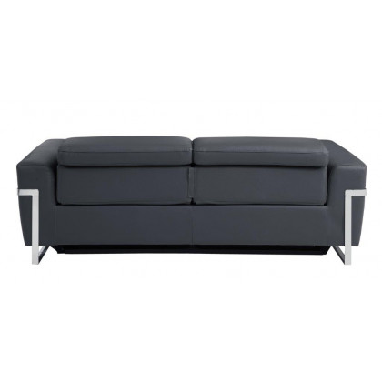 GUF 990 Reclining Sofa with Loveseat - Dark Gray, Leather