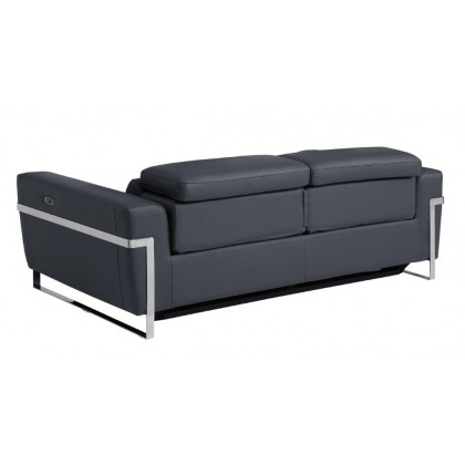 GUF 990 Reclining Sofa with Loveseat - Dark Gray, Leather