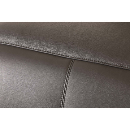 GUF 9762 3 Power Reclining 6pc Sectional with 1 Console - Dark Gray, Genuine Italian Leather