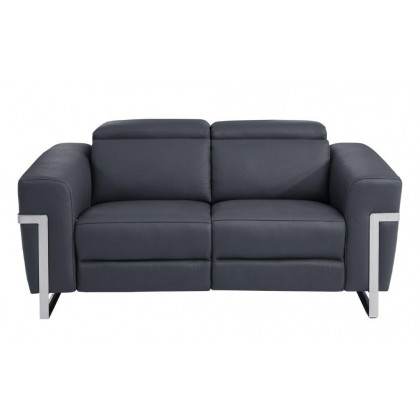 GUF 990 Power Reclining Loveseat - Dark Gray, Genuine Italian Leather