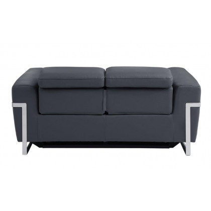 GUF 990 Power Reclining Loveseat - Dark Gray, Genuine Italian Leather