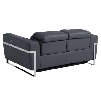 GUF 990 Power Reclining Loveseat - Dark Gray, Genuine Italian Leather